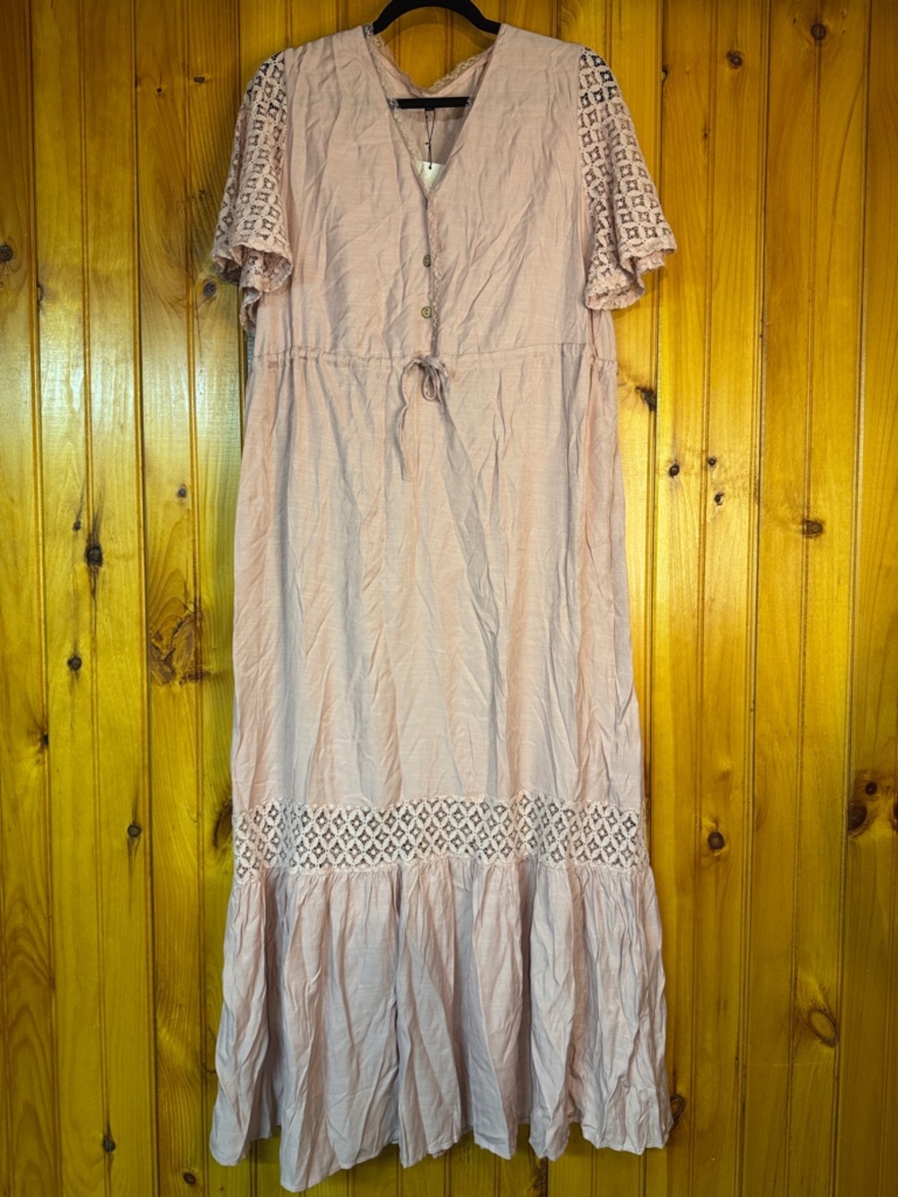 Kohl's Blush Crochet-Trim Maxi Dress